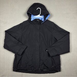 L.L. Bean Black Raincoat with Blue Lining